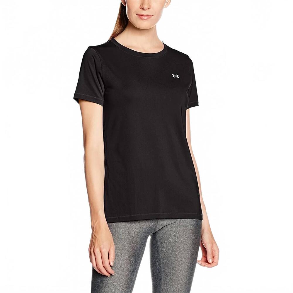NEW UNDER ARMOUR women's heatgear short sleeve training tee in black